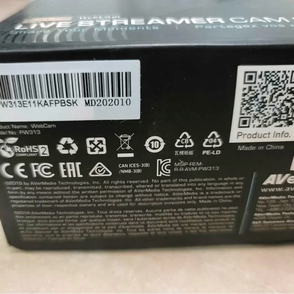 Avermedia, Live Streamer Cam 313, PW313, Full Hd 1080P30 Streaming Webcam